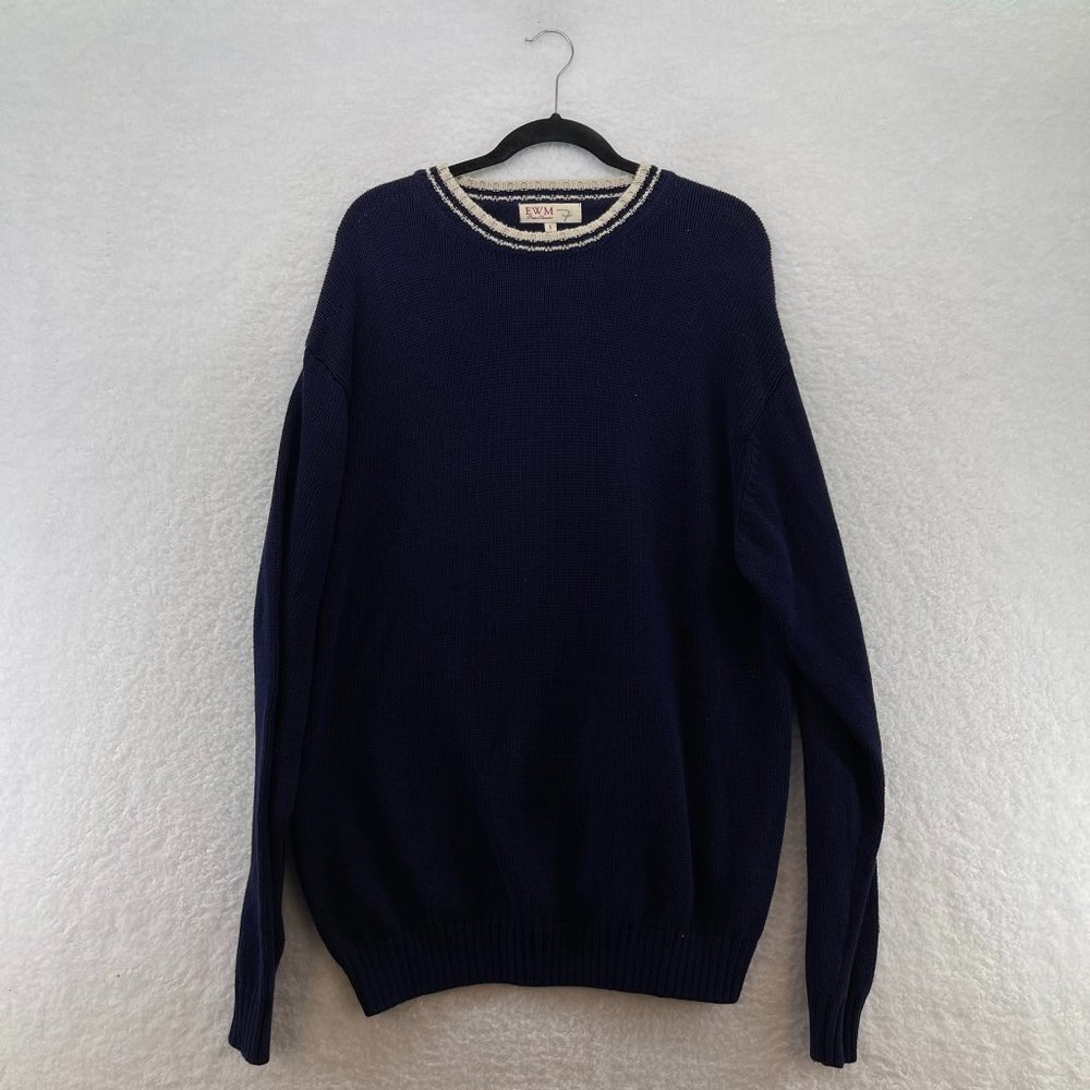 EWM cotton pullover sweater navy